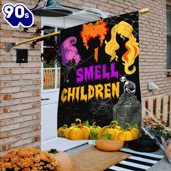 Halloween  Three Witches Halloween I Smell Children Flag Halloween Garden Flags