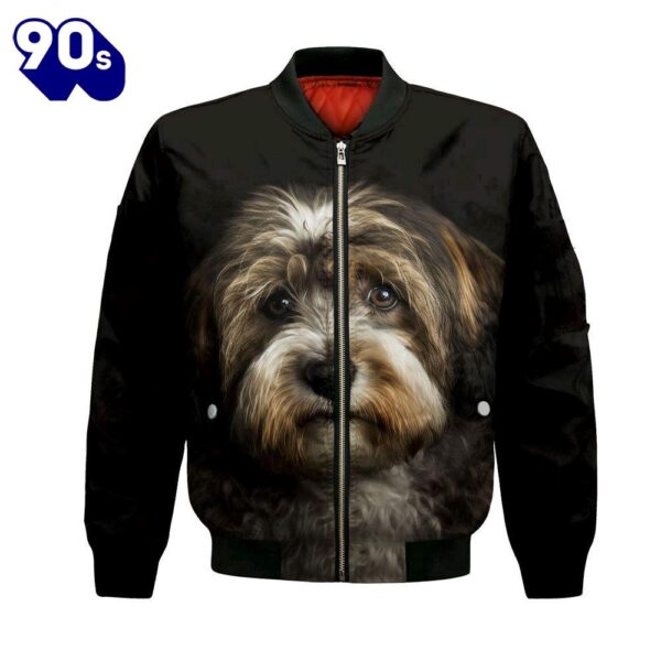 Tibetan Terrier AI – Unisex 3D Graphic Bomber Jacket