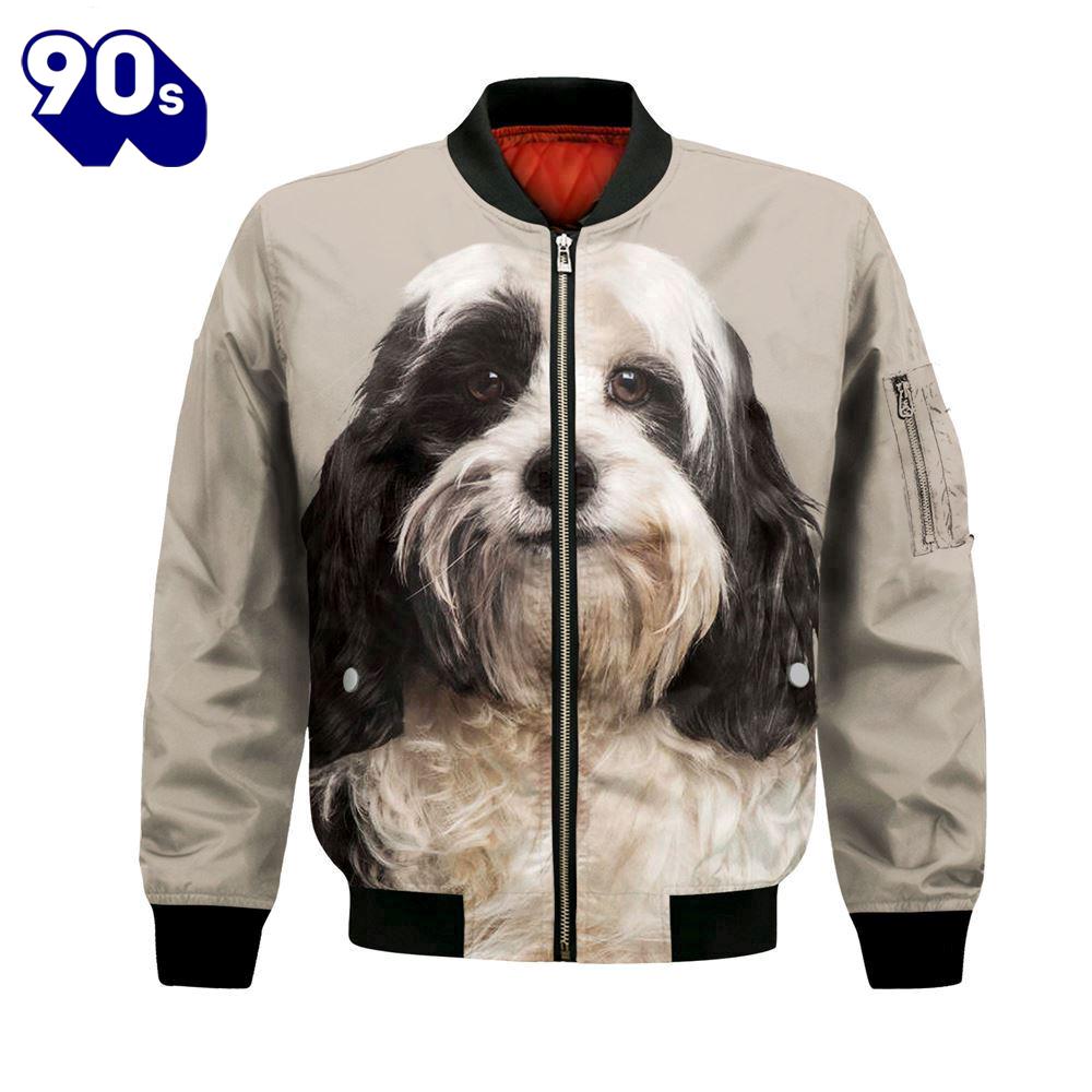 Tibetan Terrier - Unisex 3D Graphic Bomber Jacket Tibetan Terrier - Unisex 3D Graphic Bomber Jacket