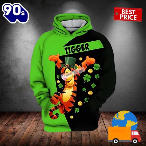 Tigger Disney St Patrick Green 3D Graphic Hoodie 2025