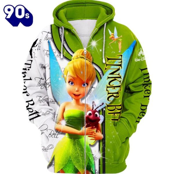 Tinker Bell Pattern Hoodie And Leggings Set