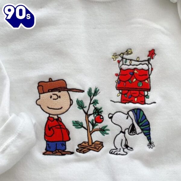 Together Decor Christmas Charlie Brown And Snoopy Embroidered Shirt