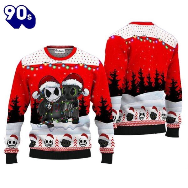 Merry Christmas Toothless And Skellington Ugly Sweater