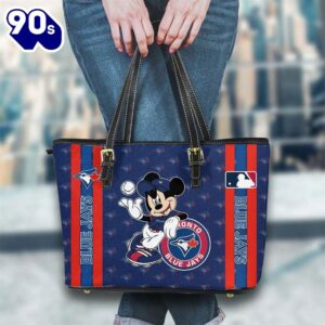 Toronto Blue Jays Mlb Mickey Women Leather Tote Bag