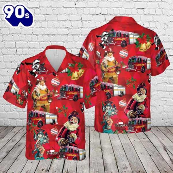 TORONTO FIRE SERVICES (TFS), ONTARIO Rescue pumper R112 Christmas Hawaiian Shirt