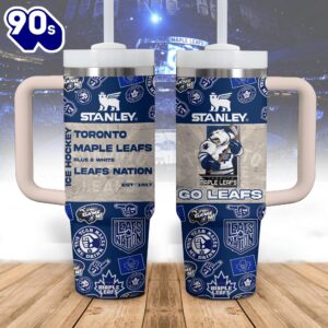 Toronto Maple Leafs NHL Custom Stanley Quencher 40oz Stainless Steel Tumbler With Handle  – NHL Tumbler 40oz