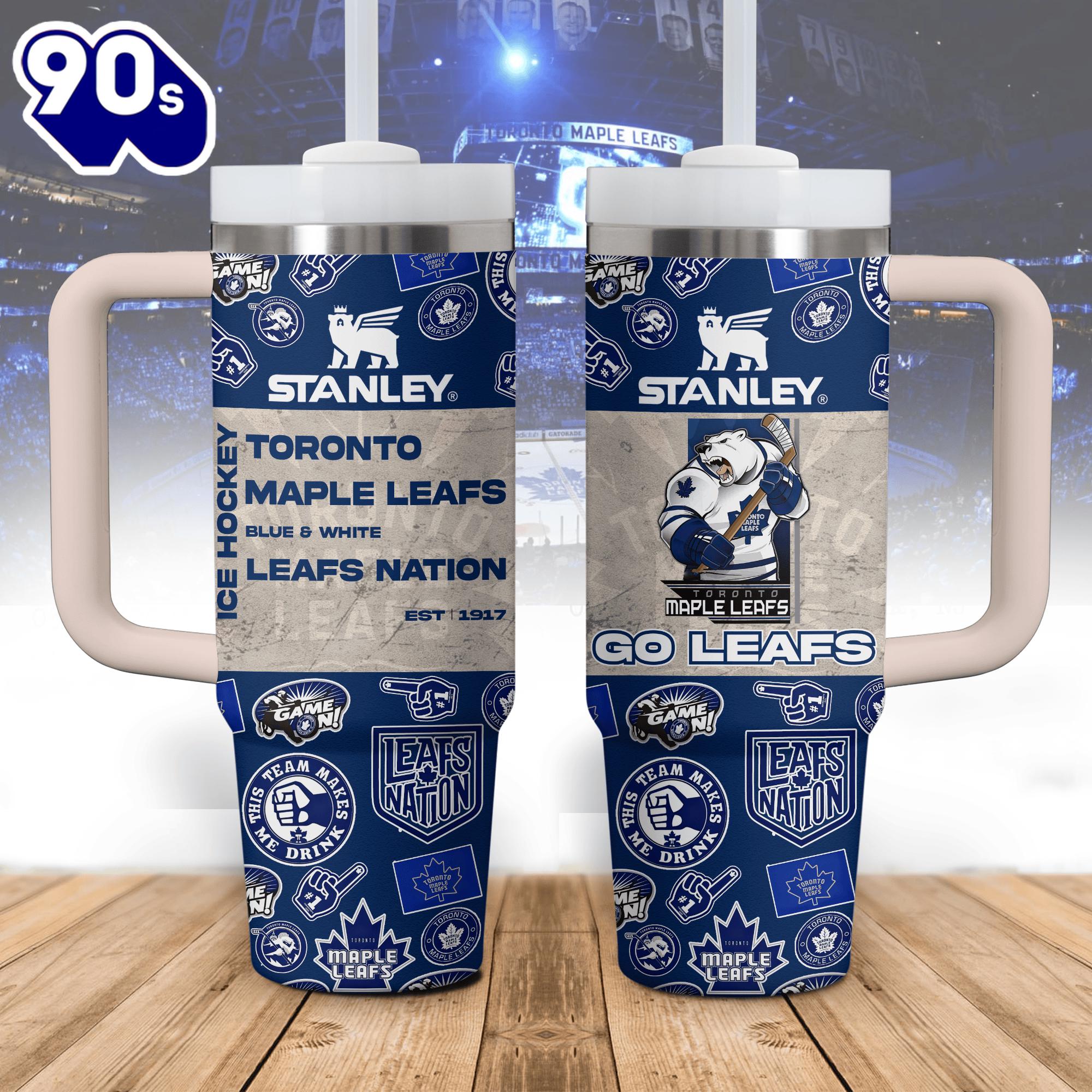 Toronto Maple Leafs NHL Custom Stanley Quencher 40oz Stainless Steel Tumbler With Handle - NHL Tumbler 40oz Toronto Maple Leafs NHL Custom Stanley Quencher 40oz Stainless Steel Tumbler With Handle - NHL Tumbler 40oz