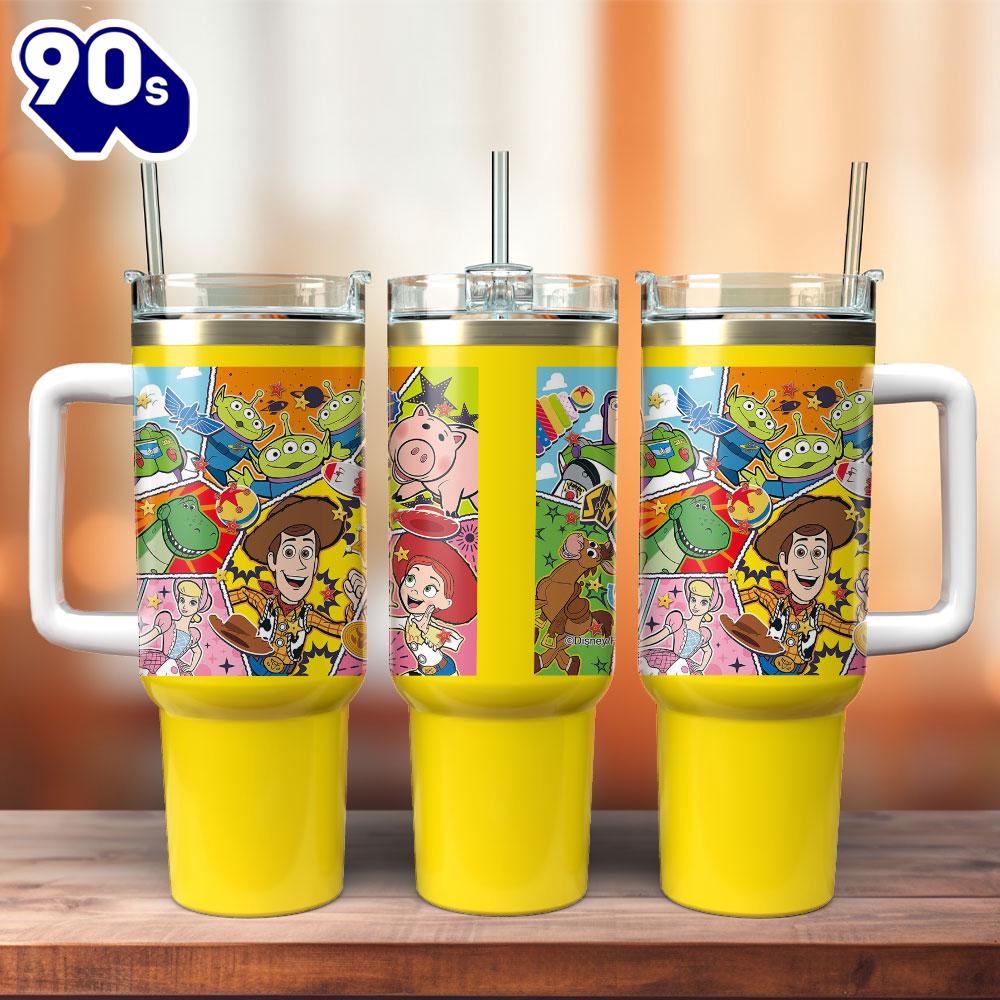 Toy Story Movie Custom Stanley Quencher 40oz Stainless Steel Tumbler With Handle For Fans Toy Story Movie Custom Stanley Quencher 40oz Stainless Steel Tumbler With Handle For Fans