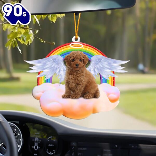 Toy-Poodle With Angel Wings Memorial Ornament, Gift For Christmas