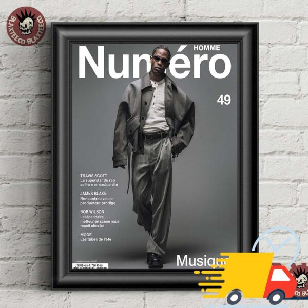 Travis Scott For Numero Magazine 2025 Cover Photo Canvas