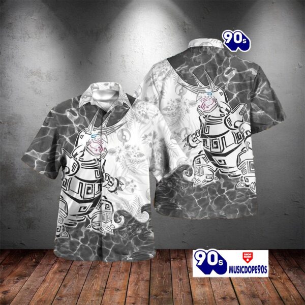 Tribal Style Pokemon Aggron Design Hawaiian Shirt