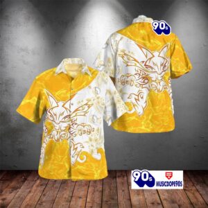 Tribal Style Pokemon Alakazam Design Hawaiian Shirt