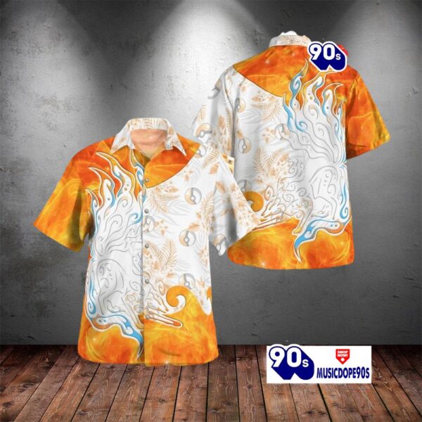 Tribal Style Pokemon Alolan Ninetales Design Hawaiian Shirt