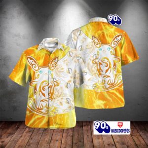 Tribal Style Pokemon Alolan Raichu Design Hawaiian Shirt