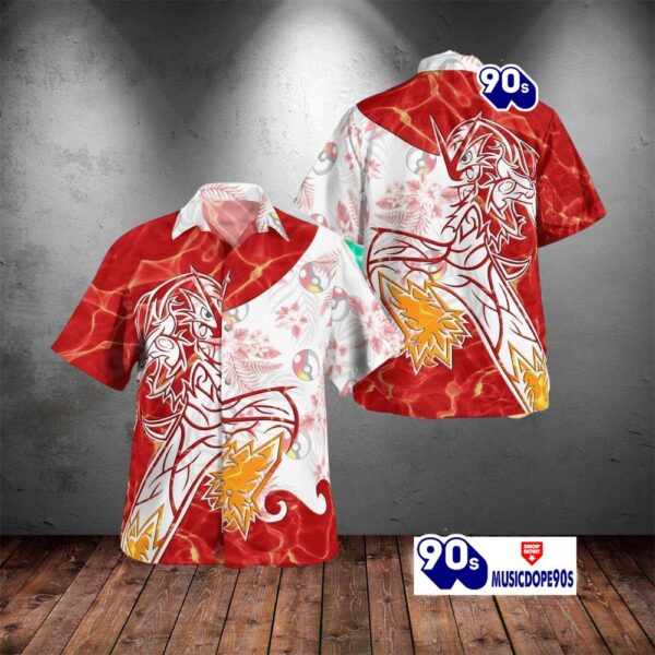 Tribal Style Pokemon Blaziken Design Hawaiian Shirt