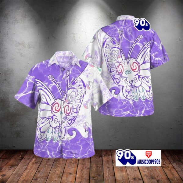 Tribal Style Pokemon Butterfree Pkm Design Hawaiian Shirt