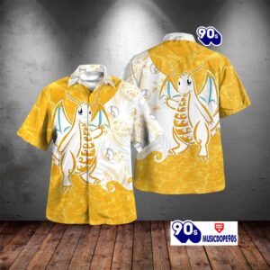 Tribal Style Pokemon Dragonite Design Hawaiian Shirt