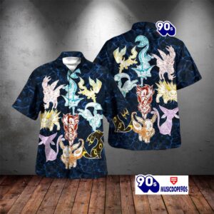 Tribal Style Pokemon Eevee Evolution Design Hawaiian Shirt