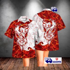 Tribal Style Pokemon Eevee Flareon Design Hawaiian Shirt