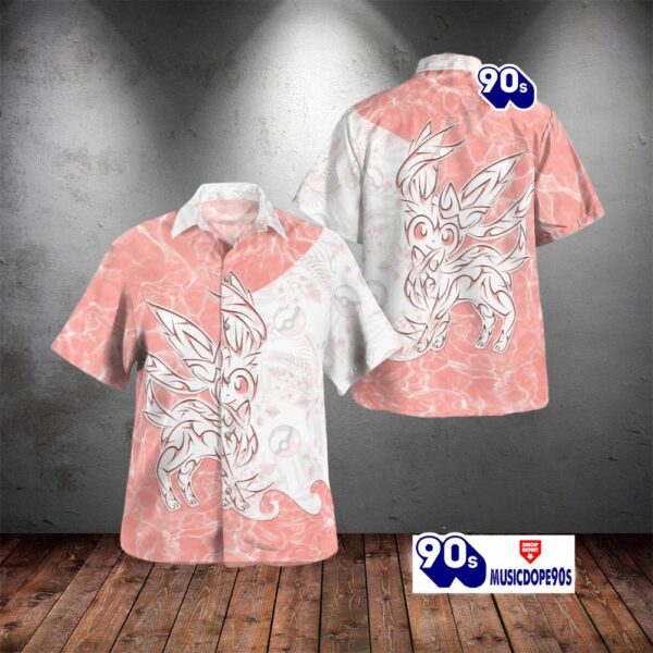 Tribal Style Pokemon Eevee Sylveon Design Hawaiian Shirt