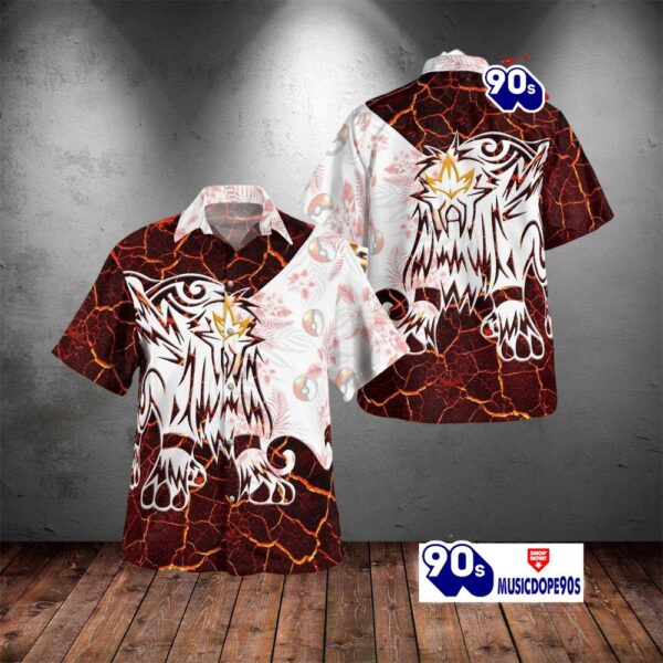 Tribal Style Pokemon Entei Design Hawaiian Shirt
