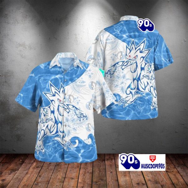 Tribal Style Pokemon Golduck Design Hawaiian Shirt