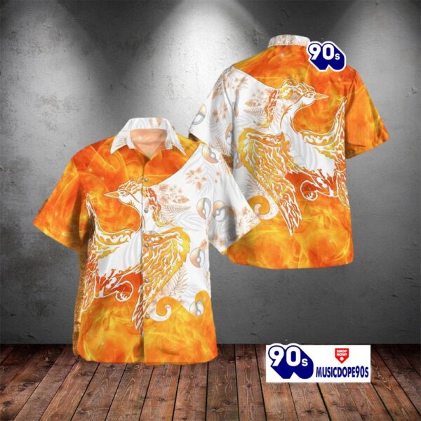 Tribal Style Pokemon Moltres Design Hawaiian Shirt