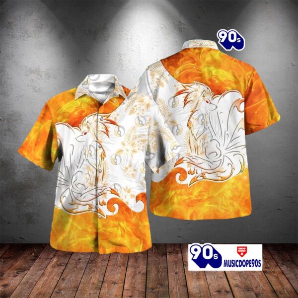 Tribal Style Pokemon Ninetales Design Hawaiian Shirt