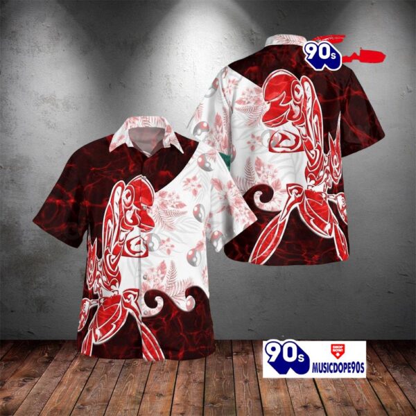 Tribal Style Pokemon Scizor Design Hawaiian Shirt