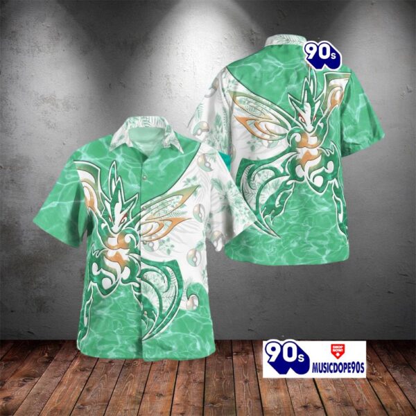 Tribal Style Pokemon Scyther Design Hawaiian Shirt