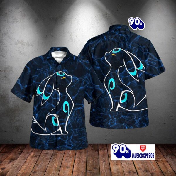 Tribal Style Pokemon Shiny Umbreon Full Background Design Hawaiian Shirt
