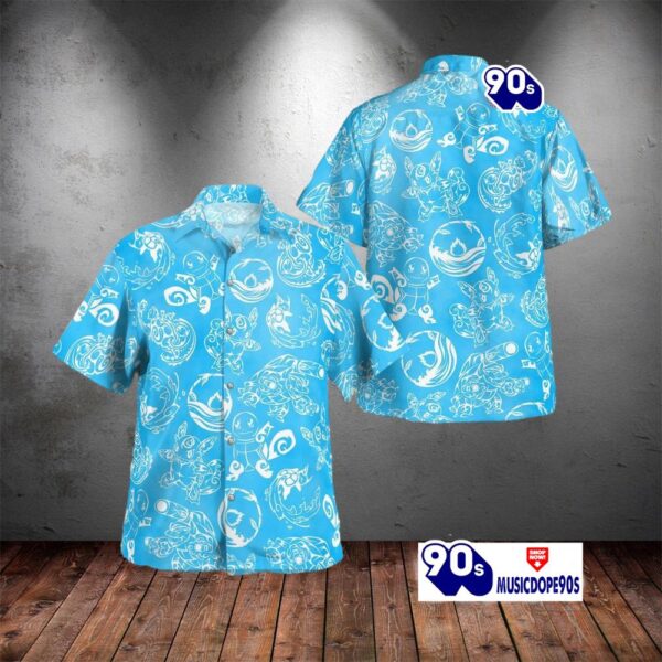 Tribal Style Pokemon Squirtle Evolution Design Hawaiian Shirt