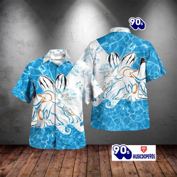 Tribal Style Pokemon Swampert Design Hawaiian Shirt