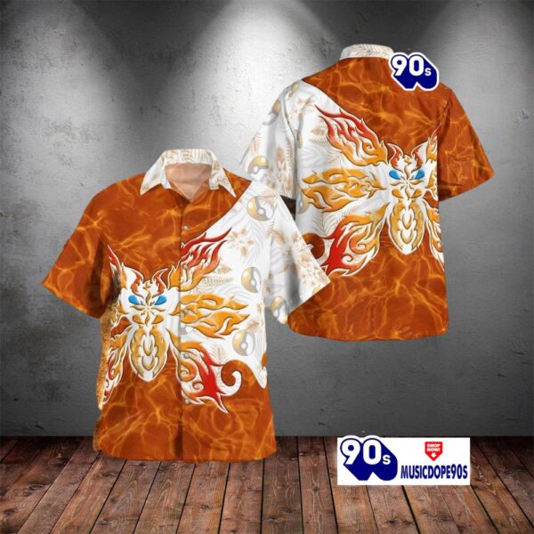 Tribal Style Pokemon Volcarona Design Hawaiian Shirt