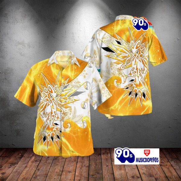 Tribal Style Pokemon Zapdos Design Hawaiian Shirt