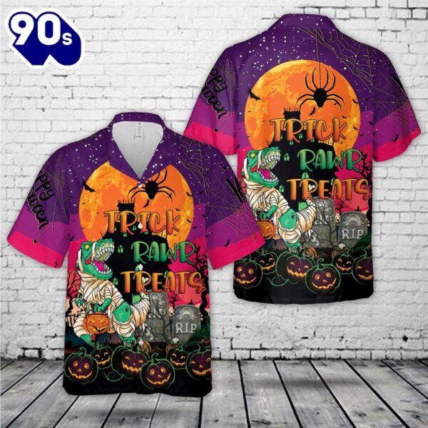 Trick Rawr Treat Halloween Hawaiian Shirt