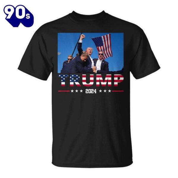 Trump 2024 On The Back 45 47 Flag Trump Shirt