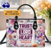 Trust In The Lord Personalized Leather Handbag , Christian Bags  Gift For Women Christmas