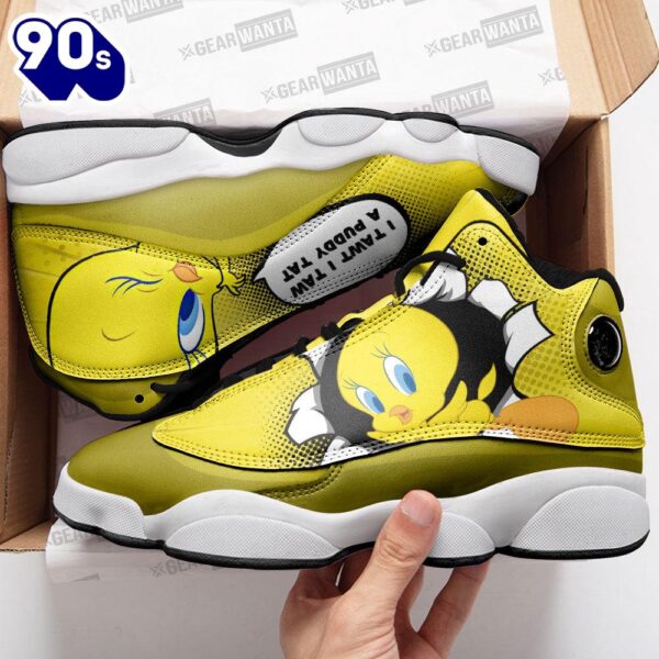 Tweety Air Jordan 13 Sneakers Custom Comic Style Shoes