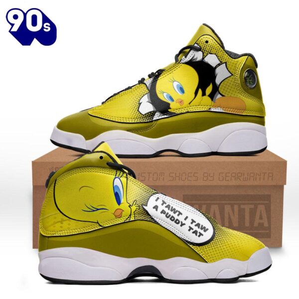 Tweety Air Jordan 13 Sneakers Custom Comic Style Shoes