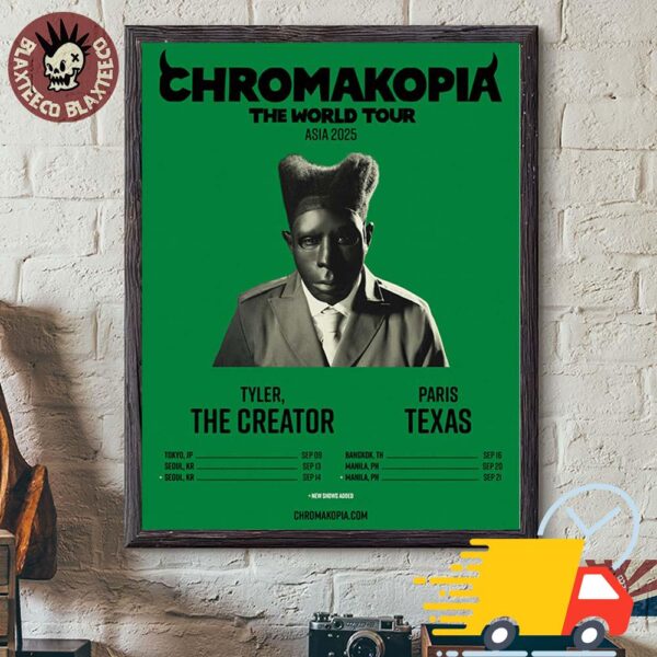 Tyler The Creator Chromakopia The World Tour Asia 2025 With Paris Texas Tour Dates Canvas