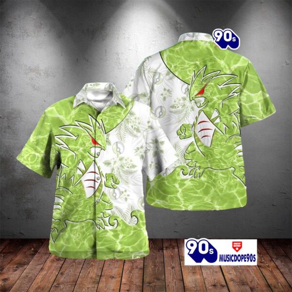 Tyranitar Tribal Style Pokemon Design Hawaiian Shirt