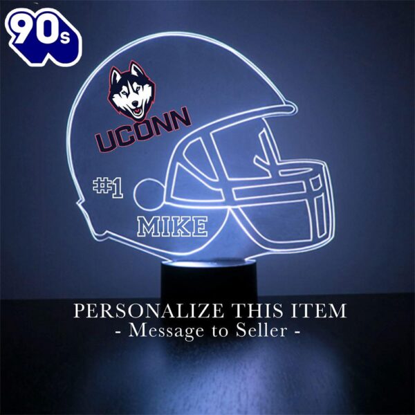 Uconn Huskies Football Helmet Led Sports Fan Lamp Custom Light Gift Christmas