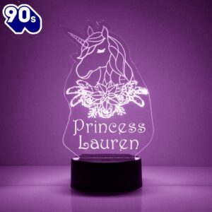 Unicorn Princess Night Light Personalized…