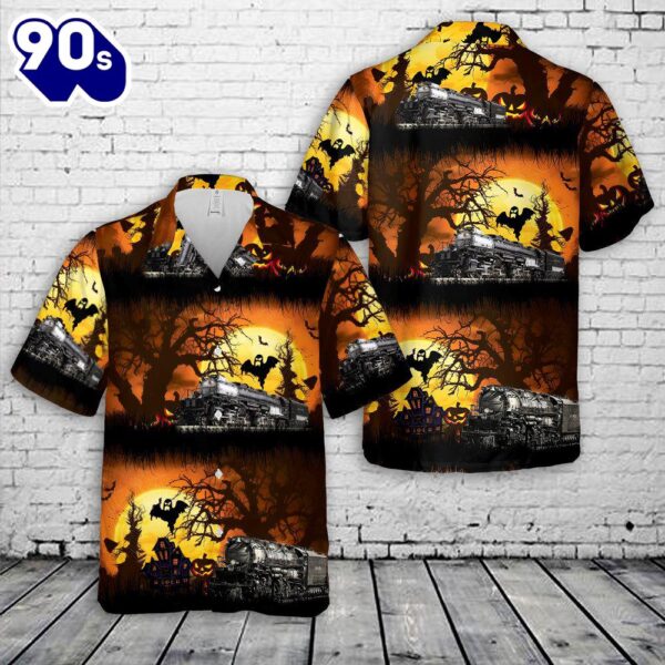 Union Pacific Steam Locomotive 4014 BIG BOY, Halloween Hawaiian Shirt