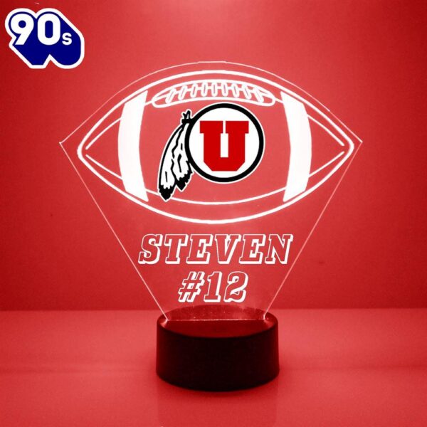 University Of Utah Utes Football Led Sports Fan Lamp Custom Light Gift Christmas