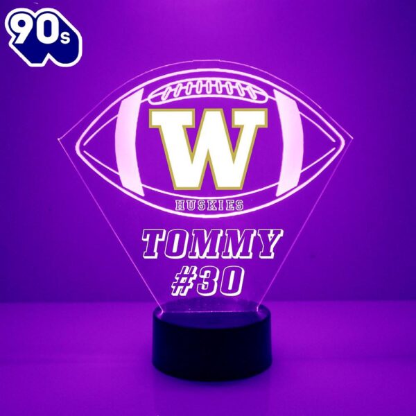 University Of Washington Football Led Sports Fan Lamp Custom Light Gift Christmas