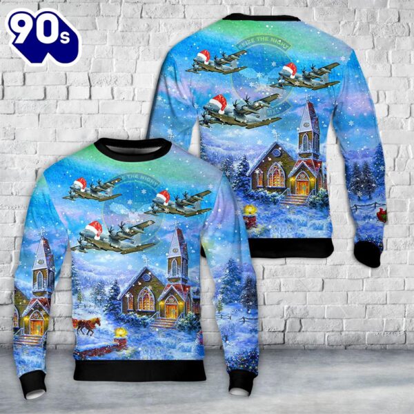 US Air Force 8th Special Operations Aircraft Maintenance Squadron MC-130J Commando II Christmas Sweater