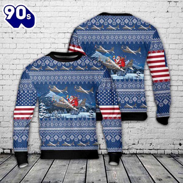 US Air Force 96th Airlift Squadron Minnesota Flying Vikings Lockheed C-130 Hercules Christmas Sweater