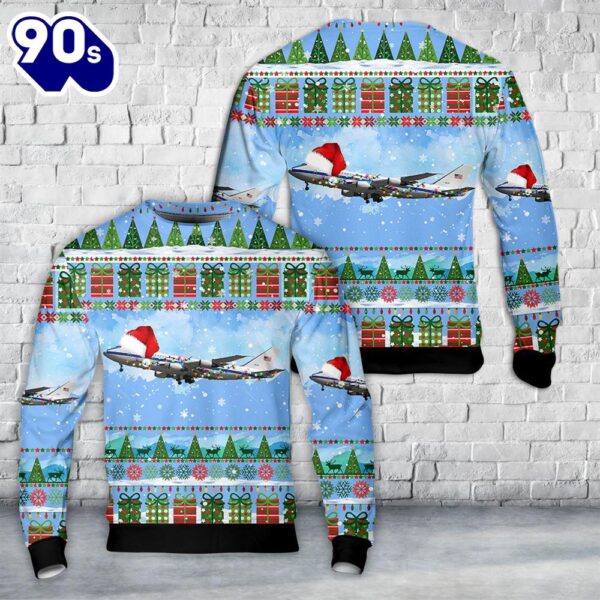 US Air Force Boeing E-4B Nightwatch Christmas AOP Sweater